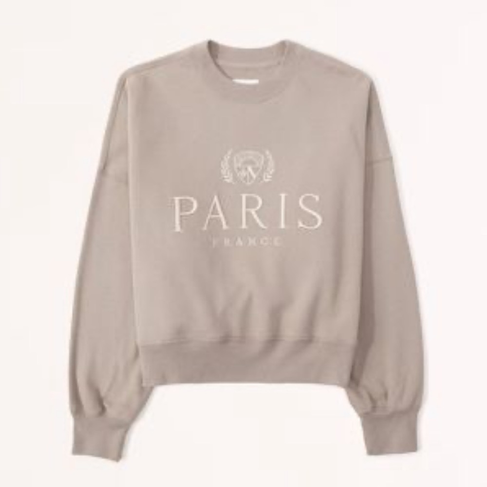Abercrombie & Fitch Soft A&F Essentials tan oversized Paris sweatshirt XL